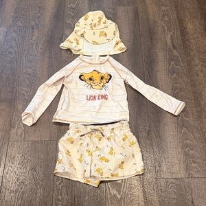 Boys Lion King Kids Swim Set - White and Yellow